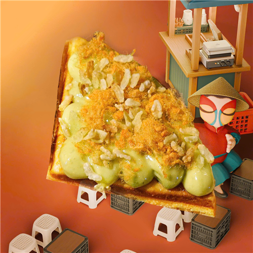 Waffle cốm dẻo