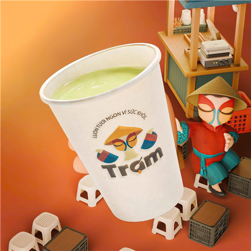 Sữa bò tươi - Cốm rang