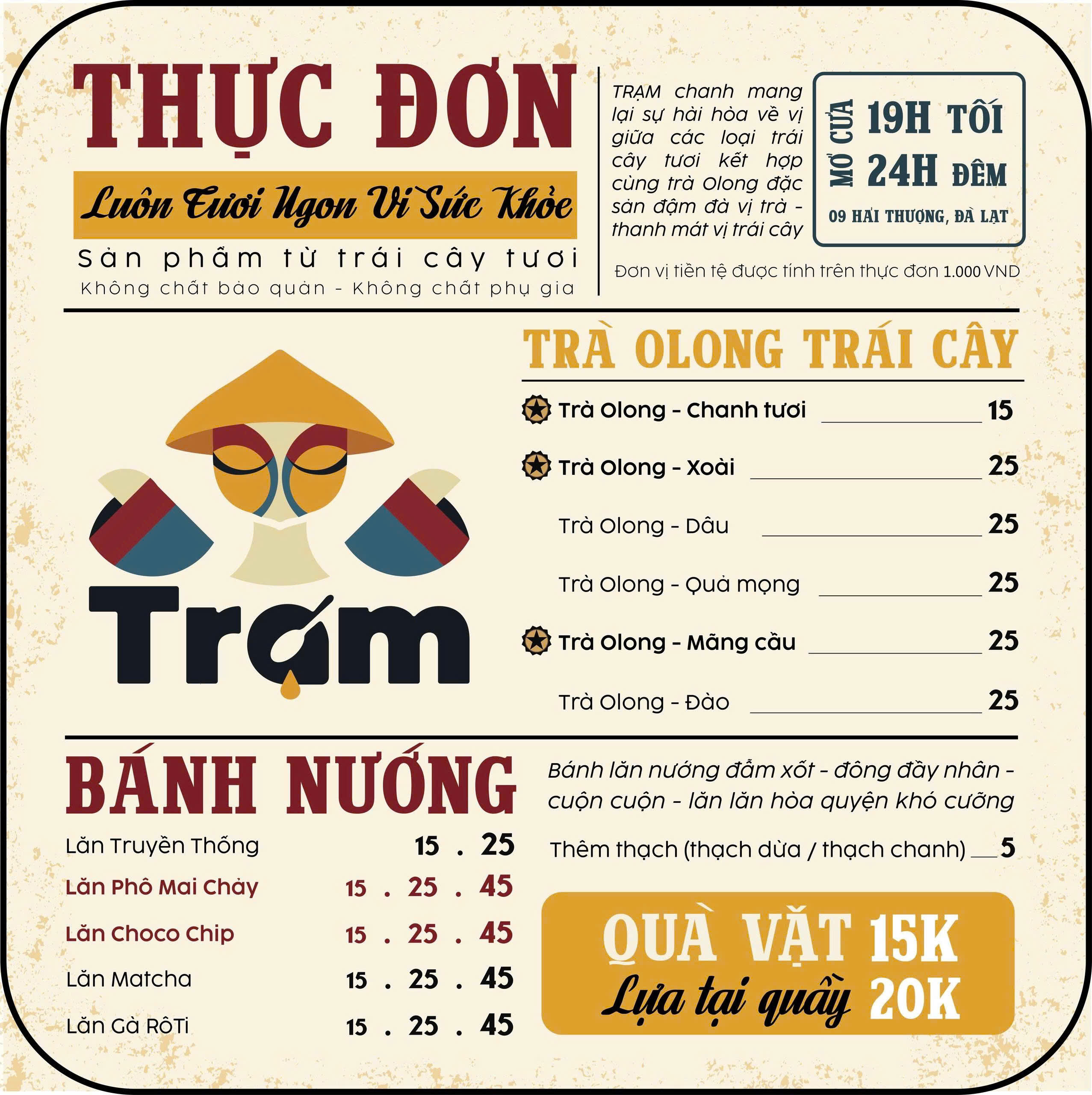 Menu Trạm Chanh